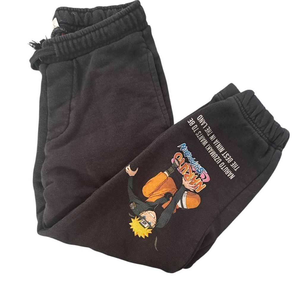 Zara Black Naruto Graphic Joggers